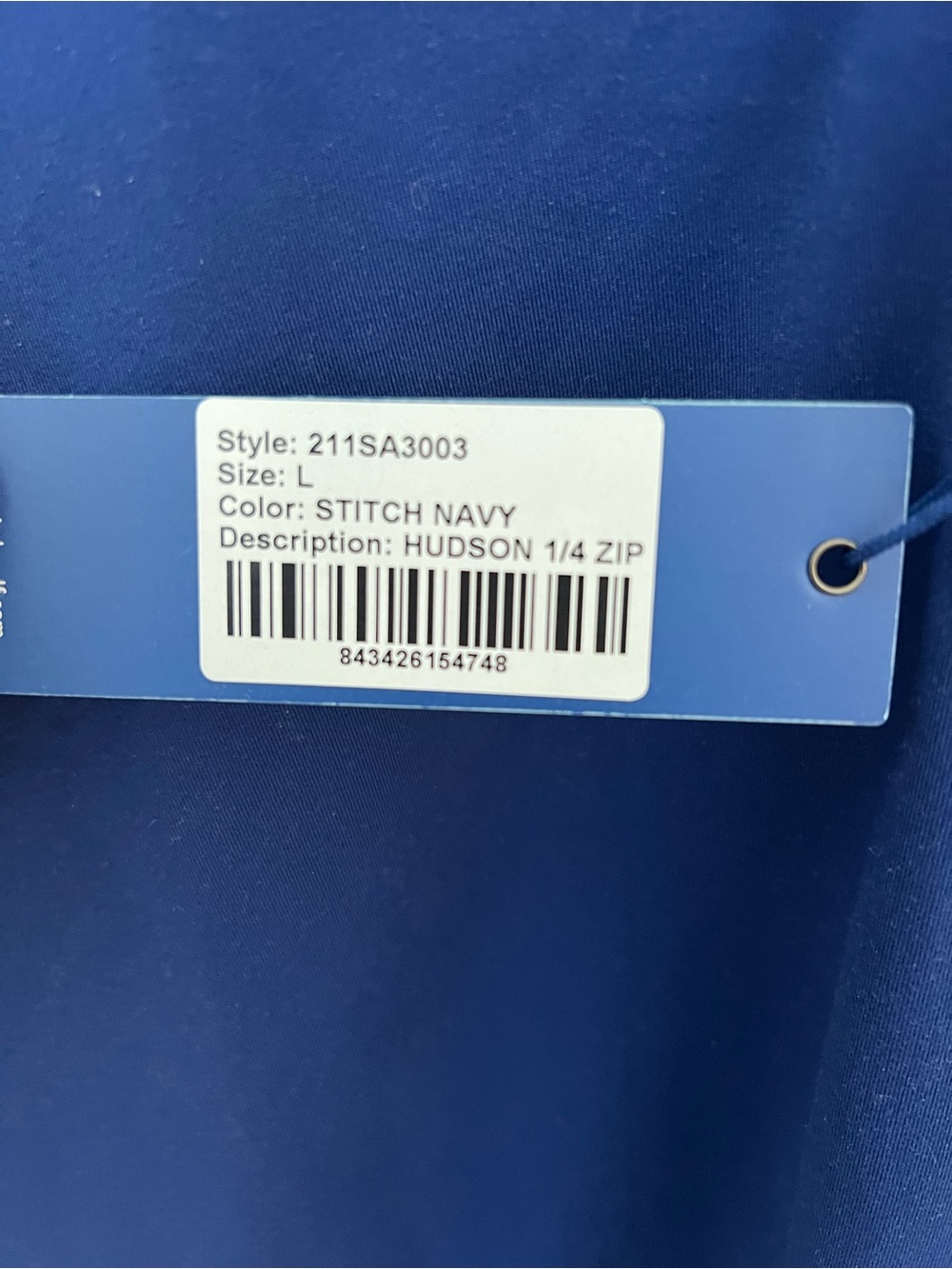Stitch Navy Quarter-Zip Pullover with Orange Stripe Logo NWT - Picture 6 of 6